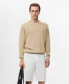 Mango Regular Fit Viscose Blend Crewneck Sweater In Neutral
