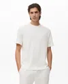 Mango Short Sleeve Cotton Crewneck Sweater In White