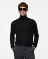 Mango Men's Fine-knit Wool Turtleneck Sweater In Dark Navy