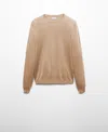 Mango Men's Fine Mulberry Silk Sweater In Medium Brown