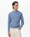 Mango Regular Fit Crewneck Rib Sweater In Blue