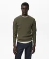 Mango Rib Crewneck Sweater In Green