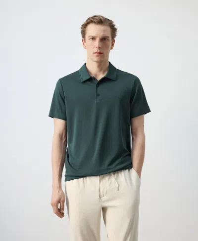 Mango Men's Fine-knit Polo Shirt In Green