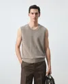 Mango Fine-knit Vest In Brown