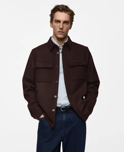 MANGO MEN'S FLANNEL WOOL OVERSHIRT