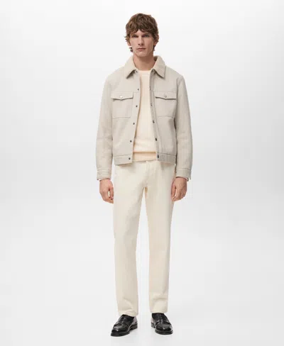 Mango Men's Fleece Lining Denim Jacket In Red