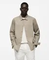 Mango Men's Fluid Cotton Overshirt In Khaki