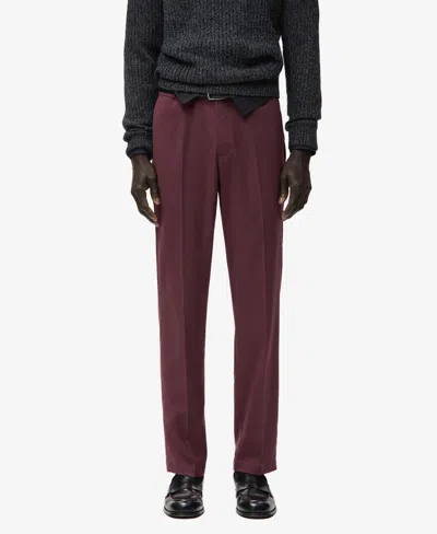 Mango Men's Fluid Regular-fit Trousers In Red