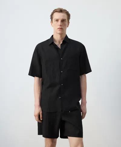 MANGO MEN'S FLUID SHORT-SLEEVE SHIRT