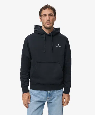 Mango Men's Graphic Hooded Sweatshirt In Blue