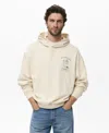 Mango Men's Graphic Hooded Sweatshirt In Neutral