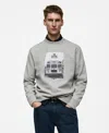 Mango Graphic Sweatshirt In Dark Heather Gray
