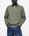 Mango Men's Regular-fit Cotton Sweatshirt In Medium Green