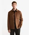 Mango Men's Handmade Wool Buttoned Jacket In Orange