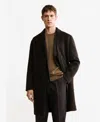 Mango Men's Handmade Wool Coat In Brown