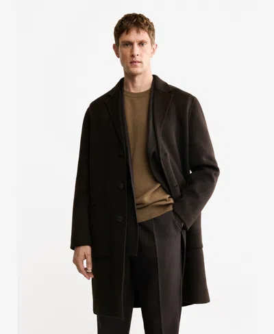 Mango Men's Handmade Wool Coat In Brown
