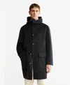 Mango Men's Handmade Wool Hood Coat In Black