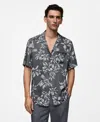 Mango Men's Hawaiian-print Shirt In Charcoal