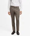 Mango Herringbone Super Slim Fit Pants In Beige