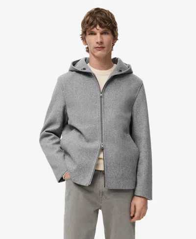 Mango Men's Hood Wool Jacket In Gray