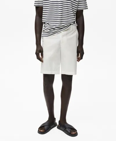 MANGO MEN'S INTERIOR ELASTIC STRIP COTTON BERMUDA SHORTS