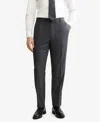 Mango Men's Italian Virgin Wool Flannel Suit Pants In Black