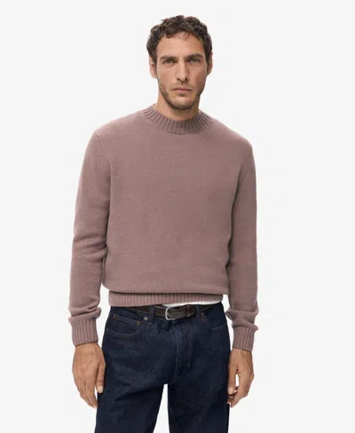 Mango Men's Italian Wool Knitted Sweater In Pink