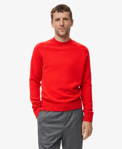 Mango Men's Italian Wool Knitted Sweater In Red
