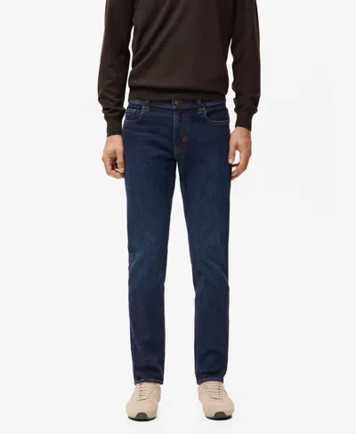 Mango Men's Jan Slim-fit Dark-wash Jeans In Blue