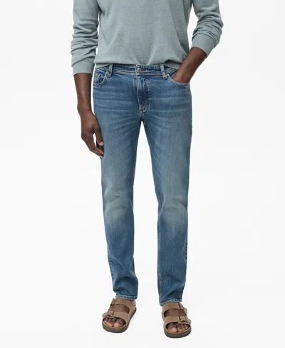 Mango Men's Jan Slim-fit Faded Medium-wash Jeans In Blue