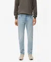 Mango Men's Jan Slim-fit Frayed Effect Jeans In Blue