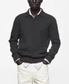 Mango Men's Knit Polo-collar Sweater In Charcoal