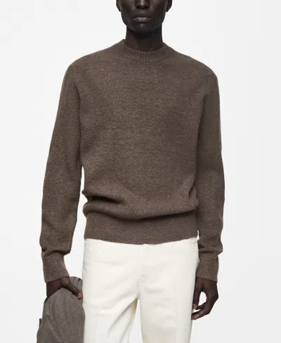 Mango Men's Knit Sweater In Brown
