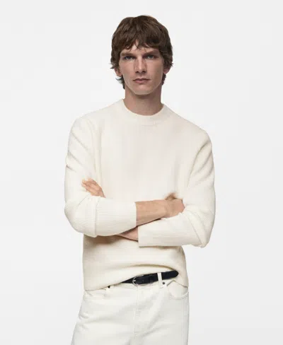 Mango Men's Knit Sweater In Off White