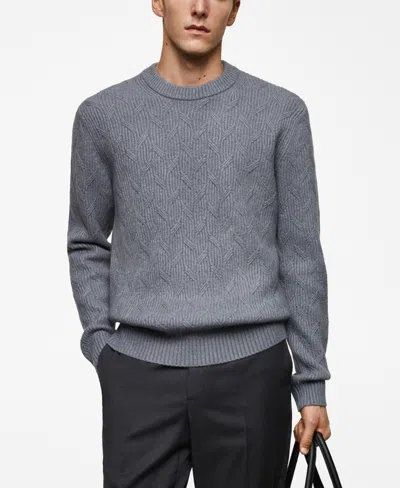 Mango Men's Knitted Braided Sweater In Gray
