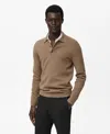 Mango Men's Knitted Polo-neck Sweater In Brown