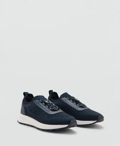 Mango Men's Laces Combined Sneakers In Blue