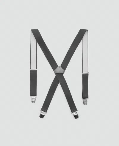 Mango Men's Leather Details Adjustable Elastic Straps In Gray