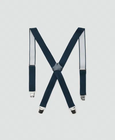Mango Men's Leather Details Adjustable Elastic Straps In Blue