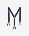 Mango Men's Leather Details Adjustable Elastic Suspenders In Blue