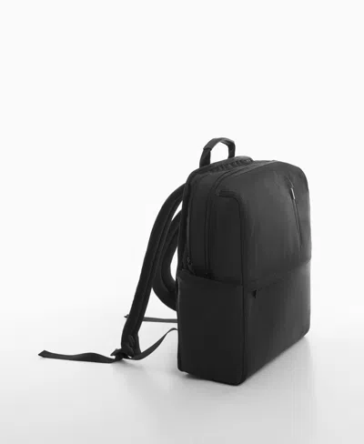 Mango Men's Leather-effect Backpack In Black