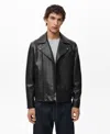 Mango Faux Leather Moto Jacket In Black
