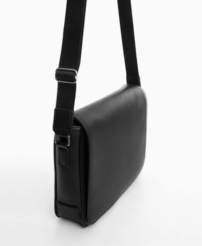 Mango Men's Leather-effect Shoulder Bag In Black
