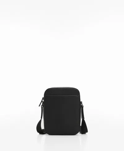 Mango Men's Leather-effect Shoulder Bag In Black