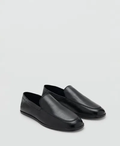 Mango Men's Leather Loafers In Black