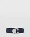 Mango Mixed Media Belt In Blue
