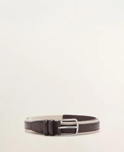 Mango Men's Leather Mixed Belt In Multi