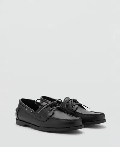 Mango Men's Leather Nautical Shoes In Black