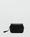 Mango Men's Leather Strap Bag In Black