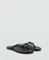 Mango Leather Straps Sandals In Black